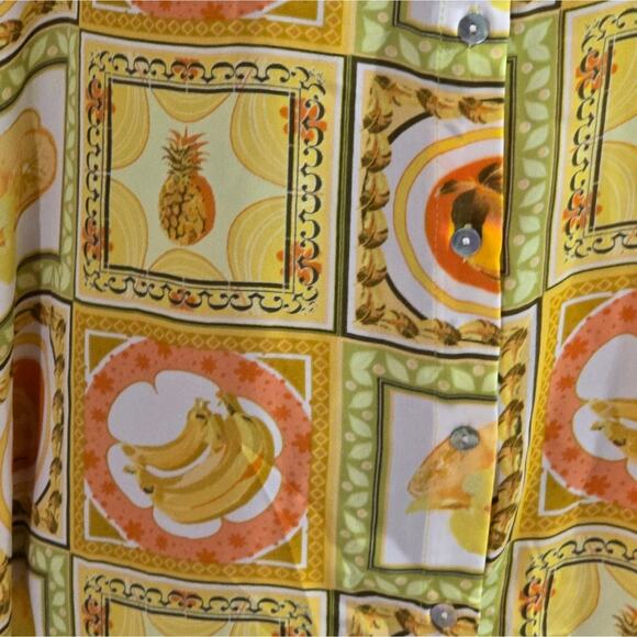 Rose & Olive Fruit Banana Pineapple Button Down Shirt Plus Size 2X New! - Picture 5 of 8